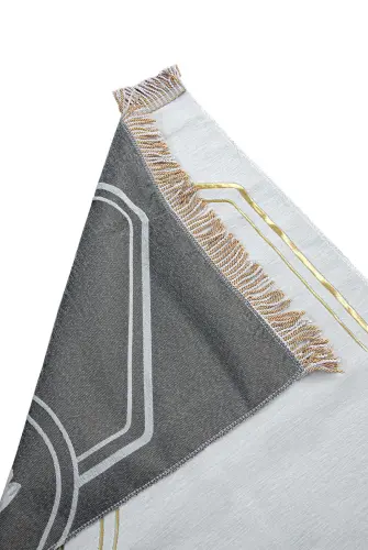 İsme Özel Nakışlı Çiftler İçin Kalpli Yumuşak Dokulu Şönil Seccade Seti Bordo Krem - 6