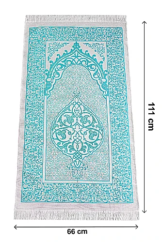 İsme Özel Pleksili Çanta Boy Yasin Seti - Seccadeli Şallı Tesbihli Hediyelik Set - Turkuaz - 3