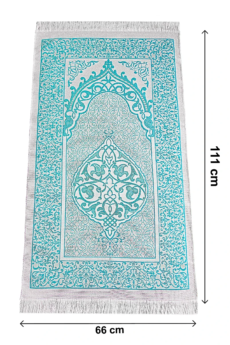 İsme Özel Pleksili Çanta Boy Yasin Seti - Seccadeli Şallı Tesbihli Hediyelik Set - Turkuaz - 3