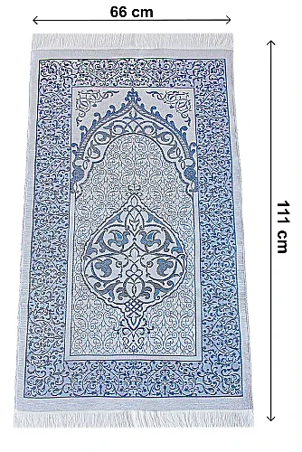 İsme Özel Pleksili Çanta Boy Yasin Seti - Seccadeli Şallı Tesbihli Hediyelik Set - Petrol Mavisi - 3
