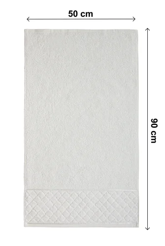 Jakarlı %100 Pamuklu 6'lı Lüks Kutulu Çeyizlik El Yüz Havlu Seti 50x90 - Beyaz 00050 - 7