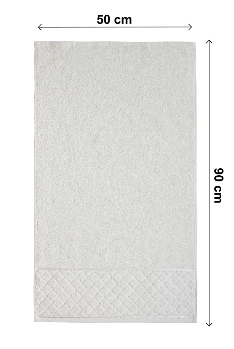 Jakarlı %100 Pamuklu 6'lı Lüks Kutulu Çeyizlik El Yüz Havlu Seti 50x90 - Beyaz 00050 - 7