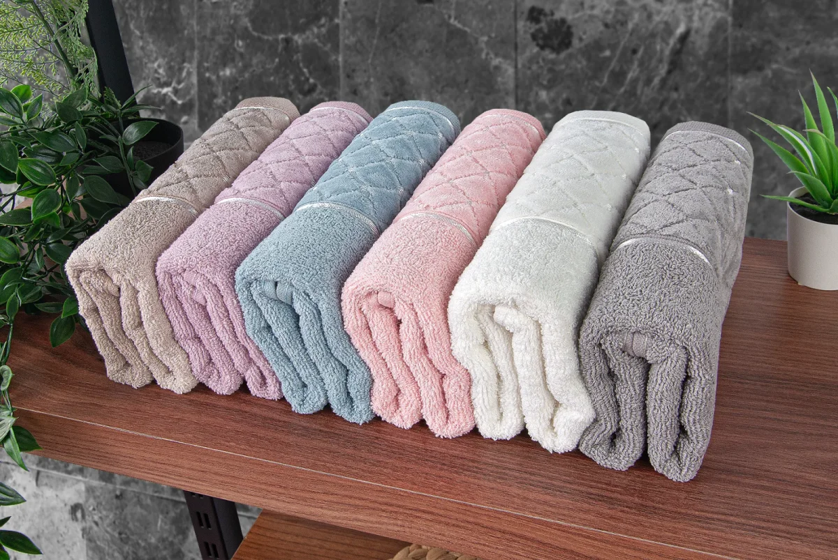 Jakarlı %100 Pamuklu 6'lı Lüks Kutulu Çeyizlik El Yüz Havlu Seti - 50x90 - 00050 - 3