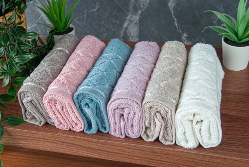 Jakarlı %100 Pamuklu 6'lı Lüks Kutulu Çeyizlik Mutfak Havlusu 30X50 - 00743 - 4