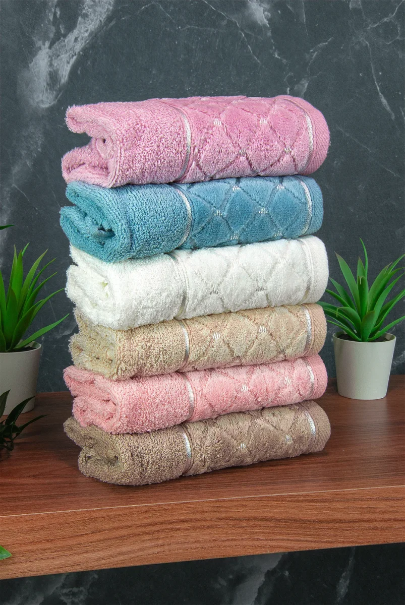 Jakarlı %100 Pamuklu 6'lı Lüks Kutulu Çeyizlik Mutfak Havlusu 30X50 - 00743 - 5