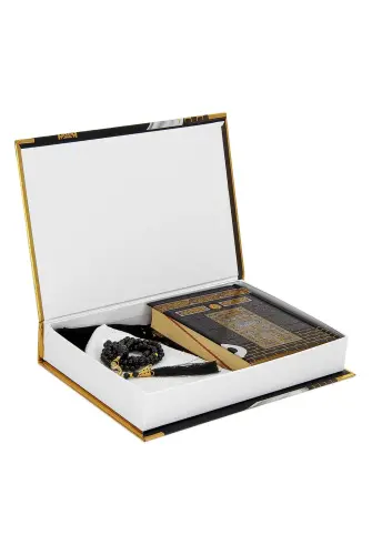 Kaaba Boxed Leaf Covered and Kabeli Quran Set - ihvanonline (1)