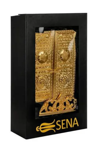 Kaaba Door Patterned Quran Box with Quran Gift-1329 - 3