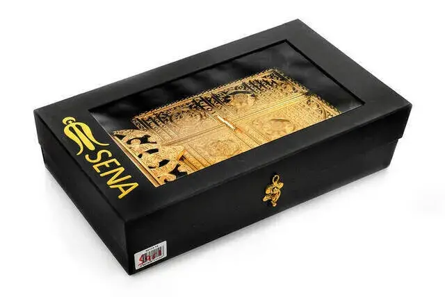 Kaaba Door Patterned Quran Box with Quran Gift-1329 - 6