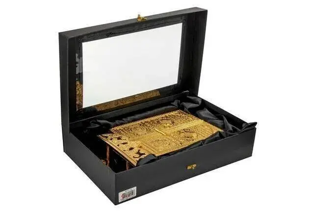 Kaaba Door Patterned Quran Box with Quran Gift-1329 - 7