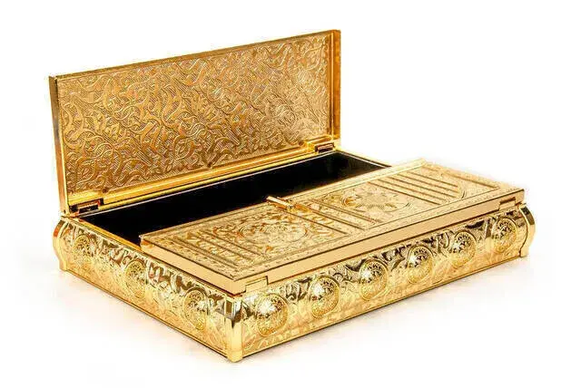 Kaaba Door Patterned Quran Box with Quran Gift-1329 - 8