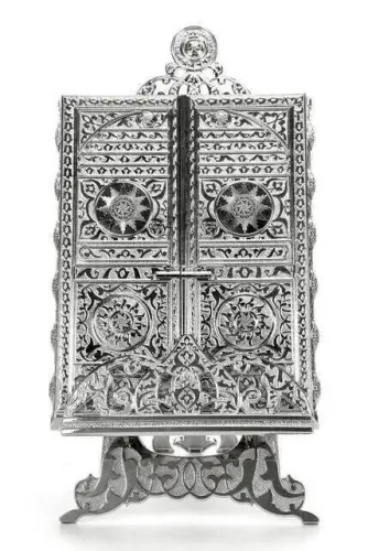 Kaaba Door Designed Silver Color Quran Box with Quran Gift - 2