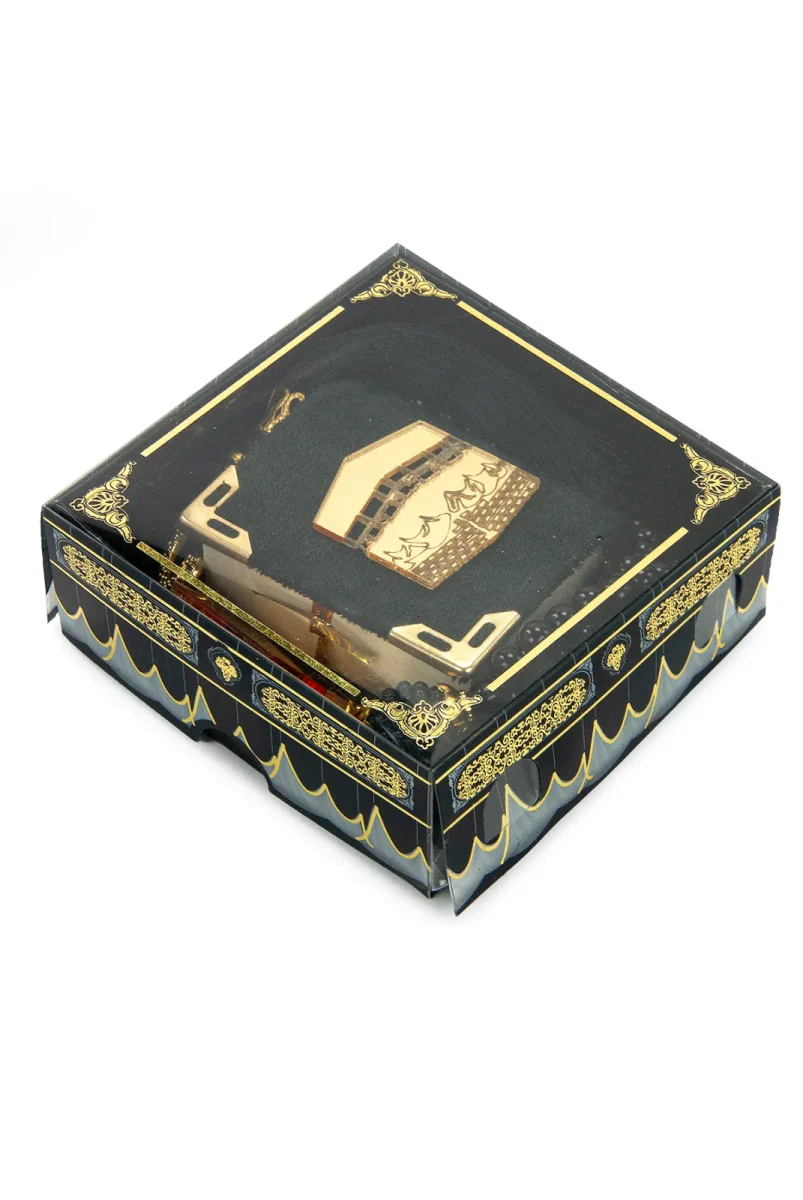 Kabe Desen Kutulu Pleksili İnci Tesbihli Kadife Kaplı Mini Kuran Mevlüt Hediyesi - Siyah - 5