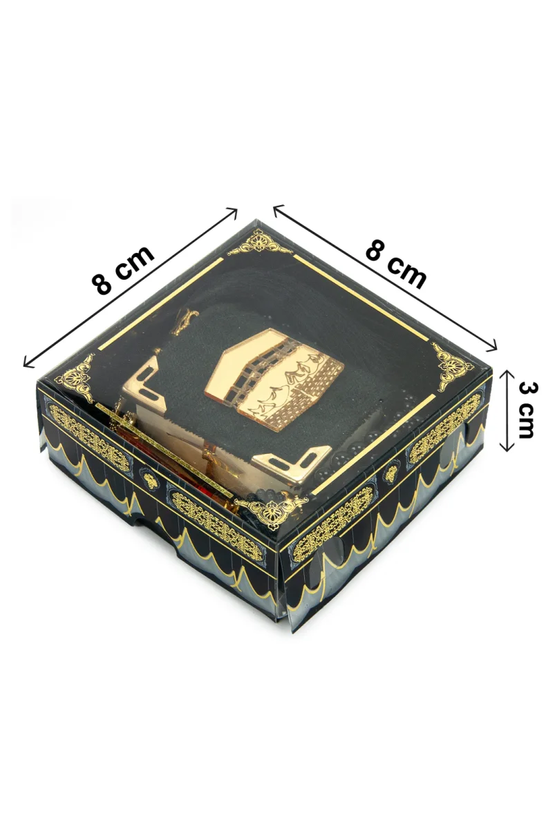 Kabe Desen Kutulu Pleksili İnci Tesbihli Kadife Kaplı Mini Kuran Mevlüt Hediyesi - Siyah - 6