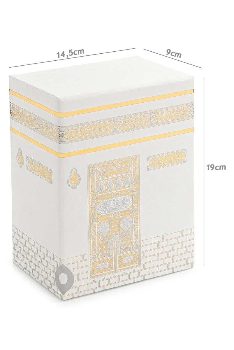 Kabe Desenli Özel Kutulu Termo Deri Çanta Boy Kuranı Kerim Seccade Mevlüt Seti Beyaz - 7