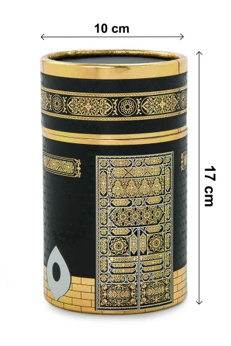 Kabe Desenli Silindir Kutu - Siyah - 6