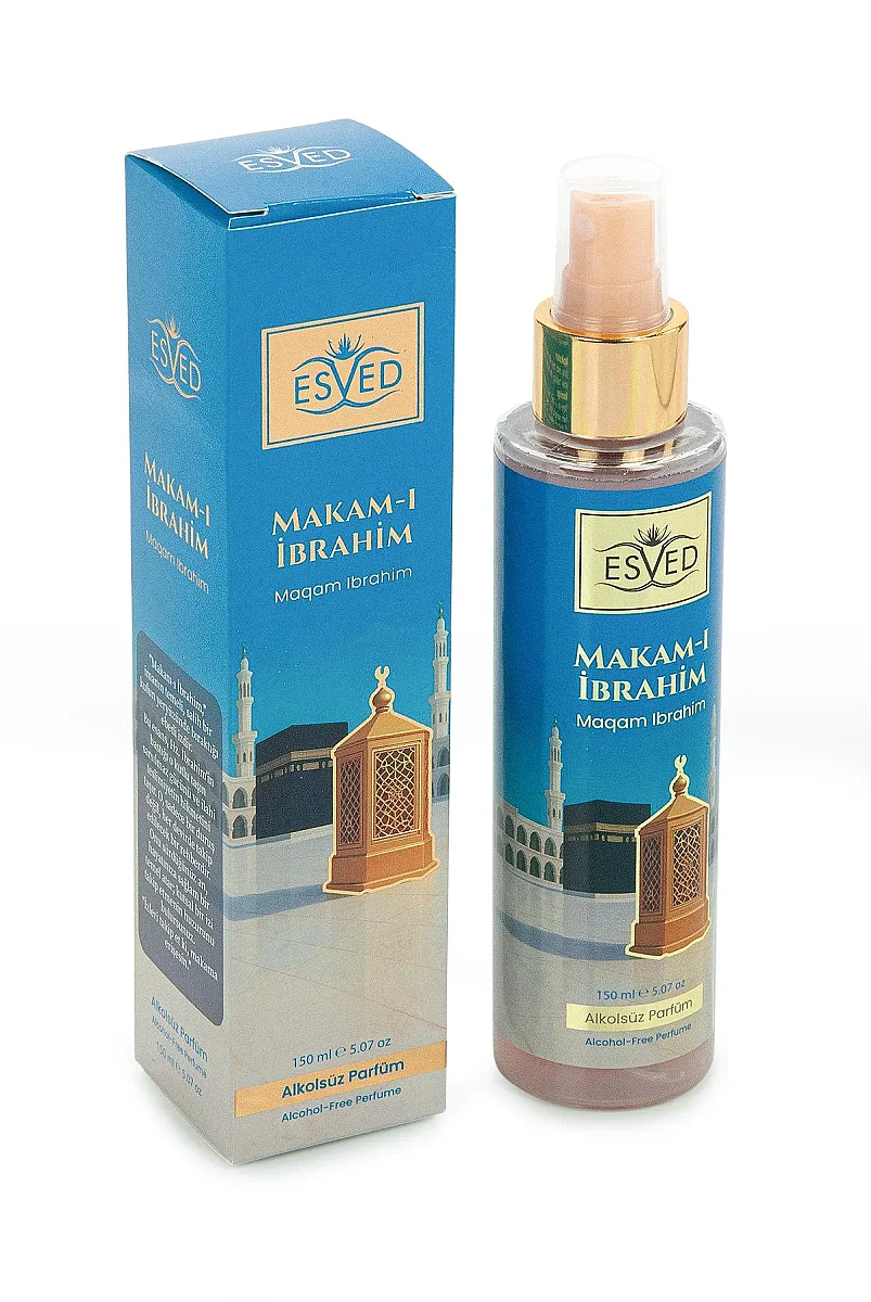 Kabe İşlemeli Lüks Kadife Seccade,Zikirmatik,İnci Tesbih,Makamı İbrahim Parfüm 150 ml - Kutulu Hediye Seti - Beyaz - 7