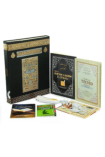 Kabe Kutulu Kalem Kuranı Kerim Seti Cami Boy – Sesli Kuran Okuyan Kalem, Elifba ve Tecvid Kitaplı Eğitim Seti - 6