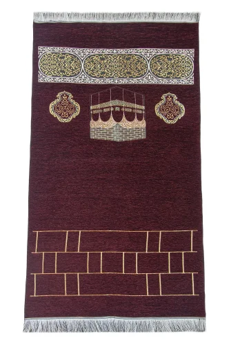 Kabe Motifli Şönil Seccade - Bordo - ihvanonline (1)