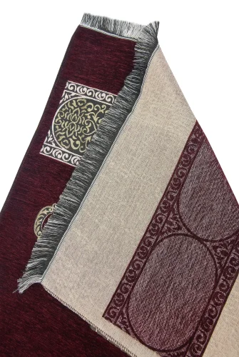 Kabe Motifli Şönil Seccade - Bordo - 3
