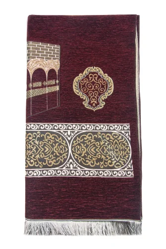 Kabe Motifli Şönil Seccade - Bordo - 4