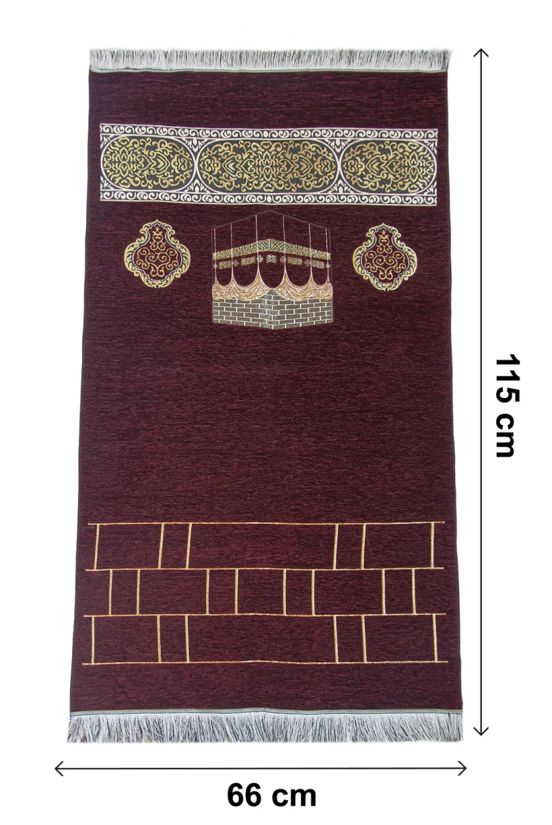 Kabe Motifli Şönil Seccade - Bordo - 5