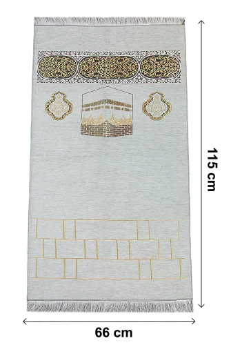 Kabe Motifli Şönil Seccade - Gri - 5