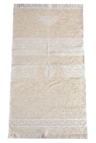 Kabe Motifli Şönil Seccade Krem 