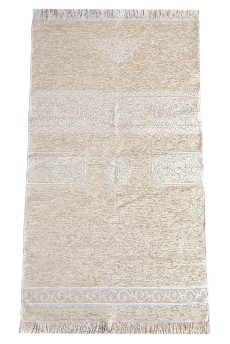 Kabe Motifli Şönil Seccade Krem - 1