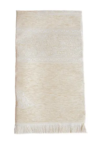 Kabe Motifli Şönil Seccade Krem - 2