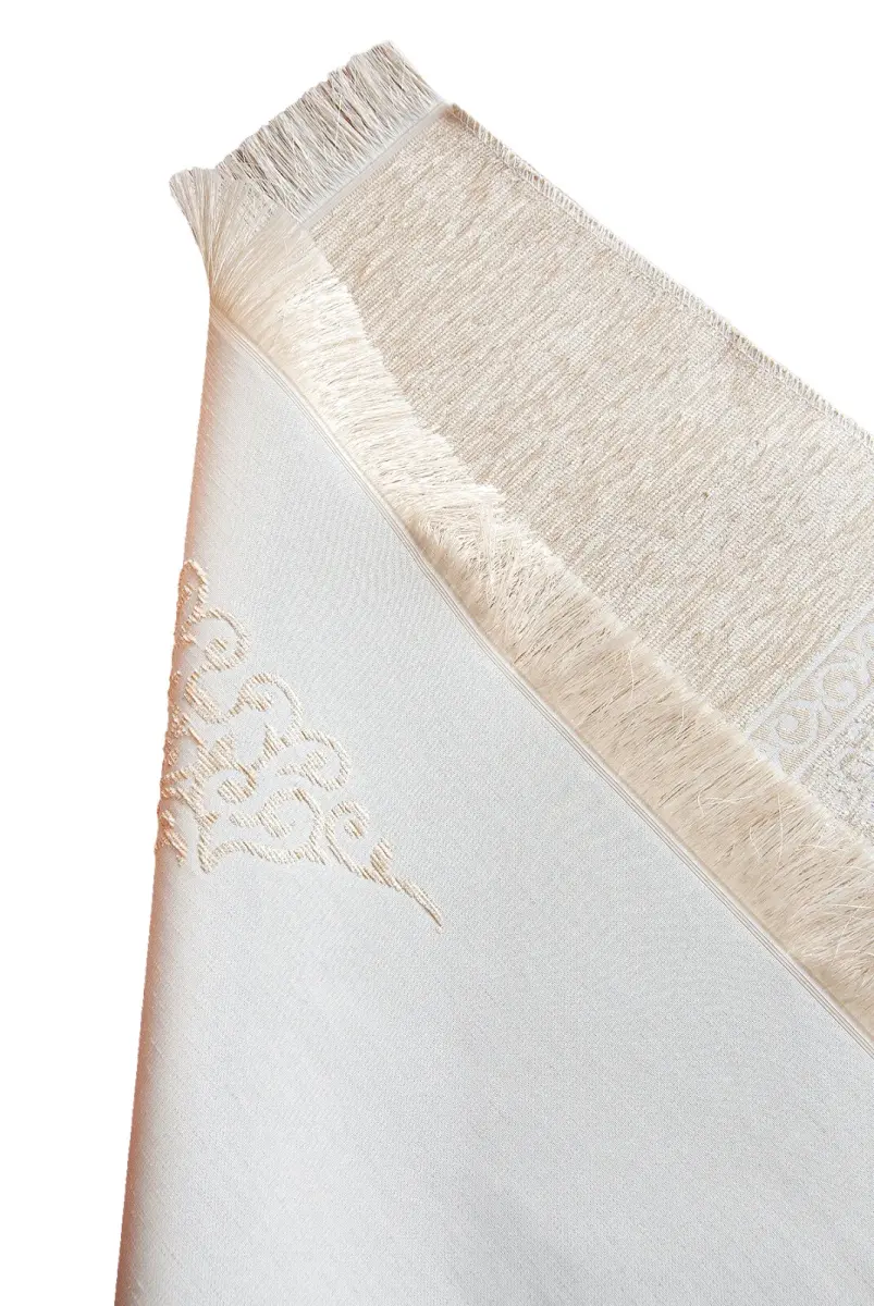 Kabe Motifli Şönil Seccade Krem - 3