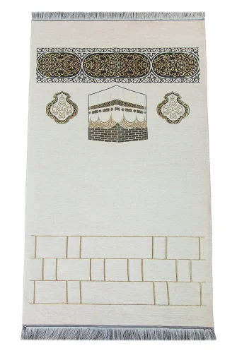 Kabe Motifli Şönil Seccade - Krem - ihvanonline (1)