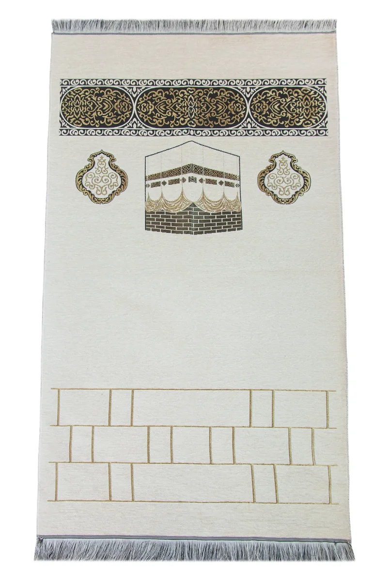 Kabe Motifli Şönil Seccade - Krem - 2