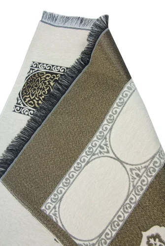 Kabe Motifli Şönil Seccade - Krem - 3