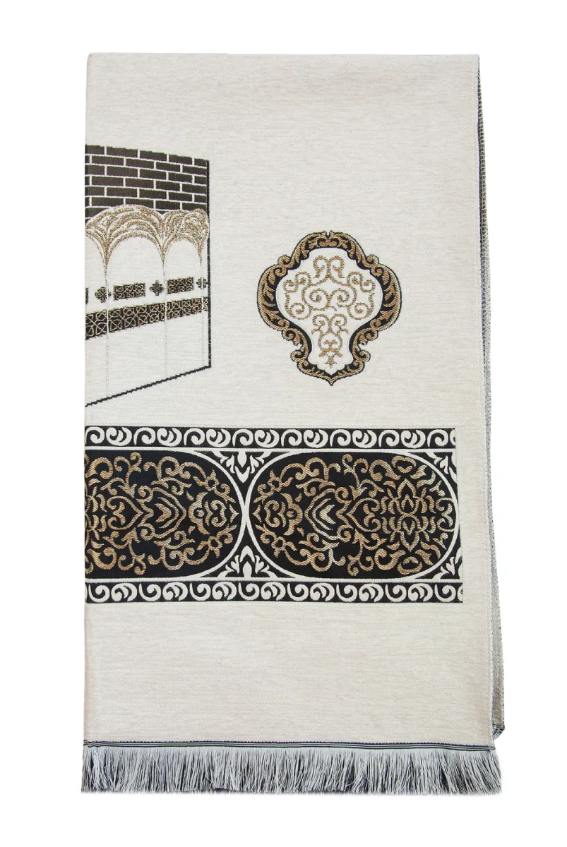 Kabe Motifli Şönil Seccade - Krem - 4