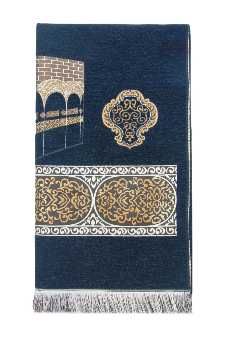 Kabe Motifli Şönil Seccade - Lacivert - 4