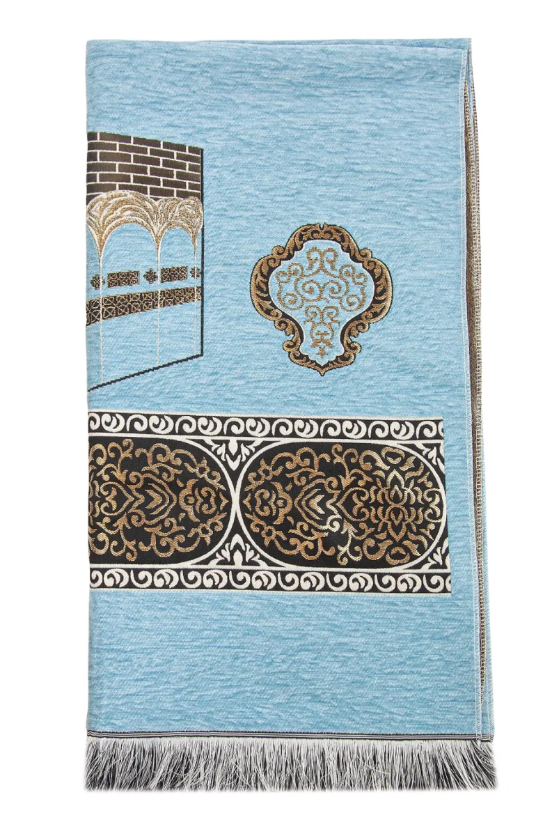 Kabe Motifli Şönil Seccade - Mavi - 4