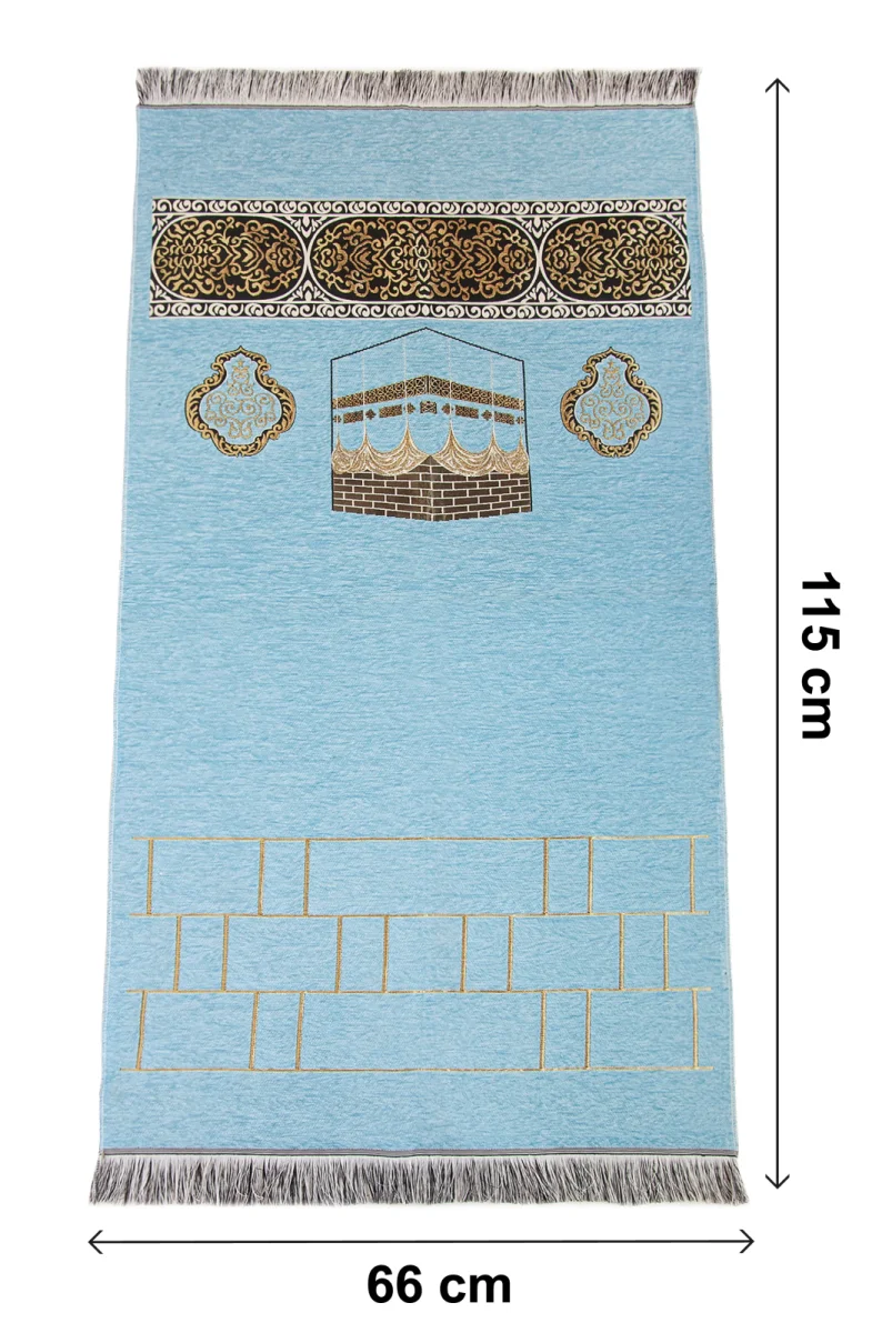 Kabe Motifli Şönil Seccade - Mavi - 5