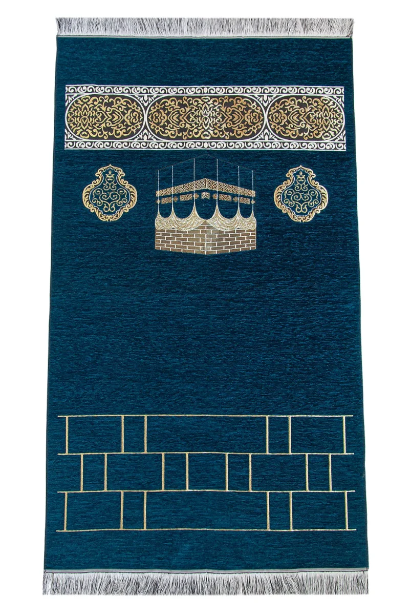 Kabe Motifli Şönil Seccade - Petrol - 2