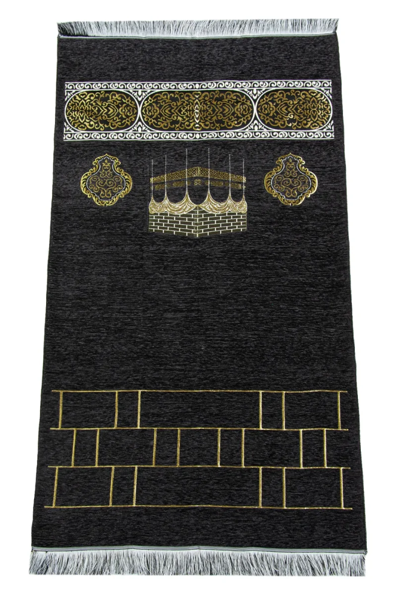 Kabe Motifli Şönil Seccade - Siyah - 2