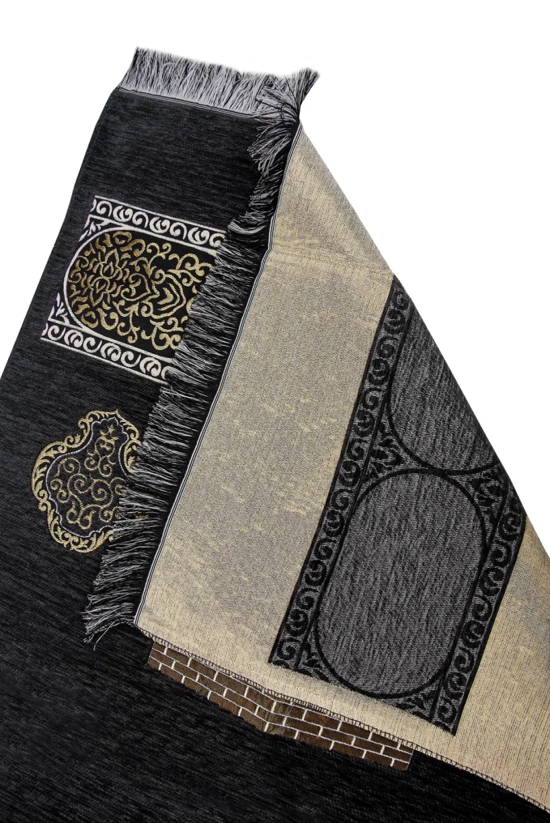 Kabe Motifli Şönil Seccade - Siyah - 3