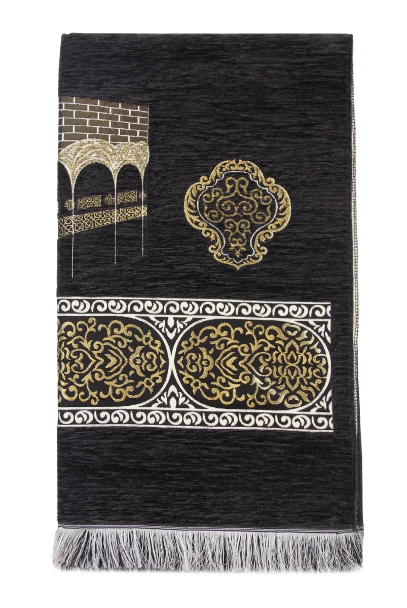 Kabe Motifli Şönil Seccade - Siyah - 4