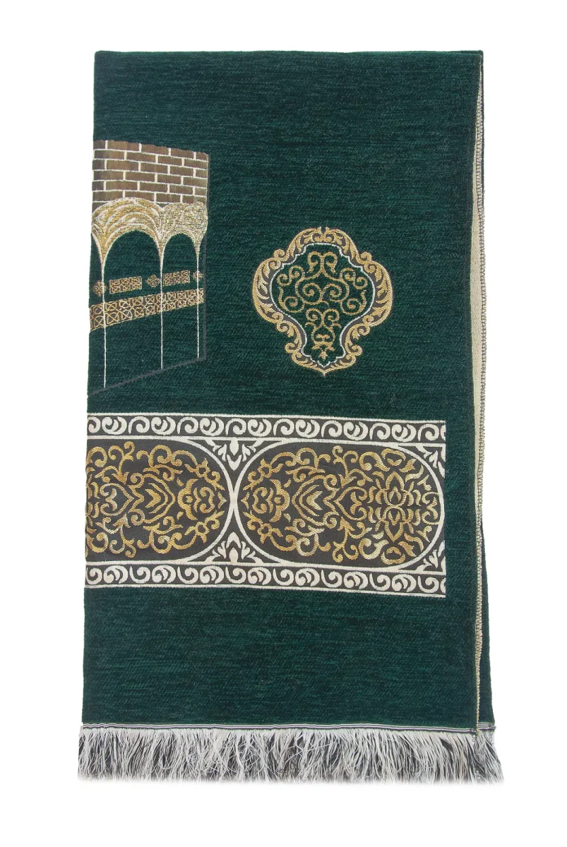 Kabe Motifli Şönil Seccade - Yeşil - 4