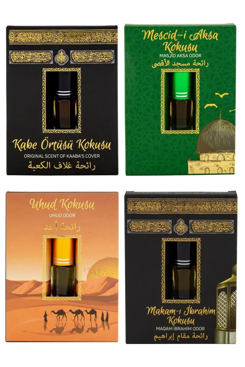 Kabe Örtüsü Kokusu Mescidi Aksa kokusu Uhud Kokusu Ve Makamı İbrahim Kokusu Alkolsüz Esans 3ml - 1