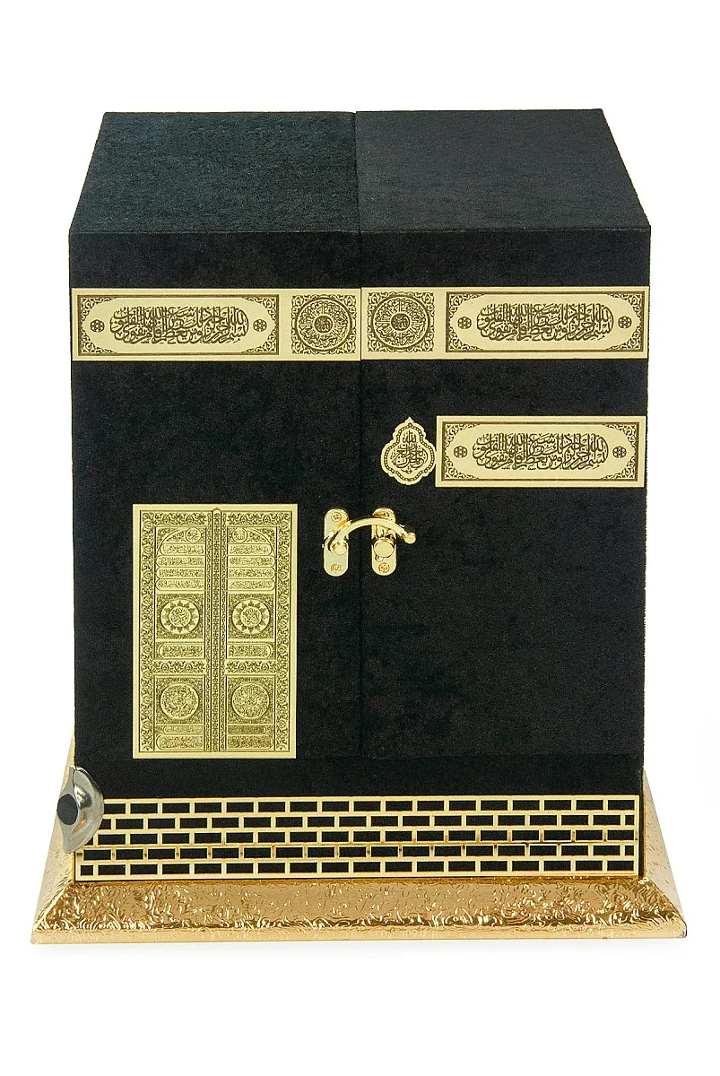 Kabe Tasarımlı Kutulu Gold Kuran Seti - Özel Sandıklı Hediyelik Kuranı Kerim - 2
