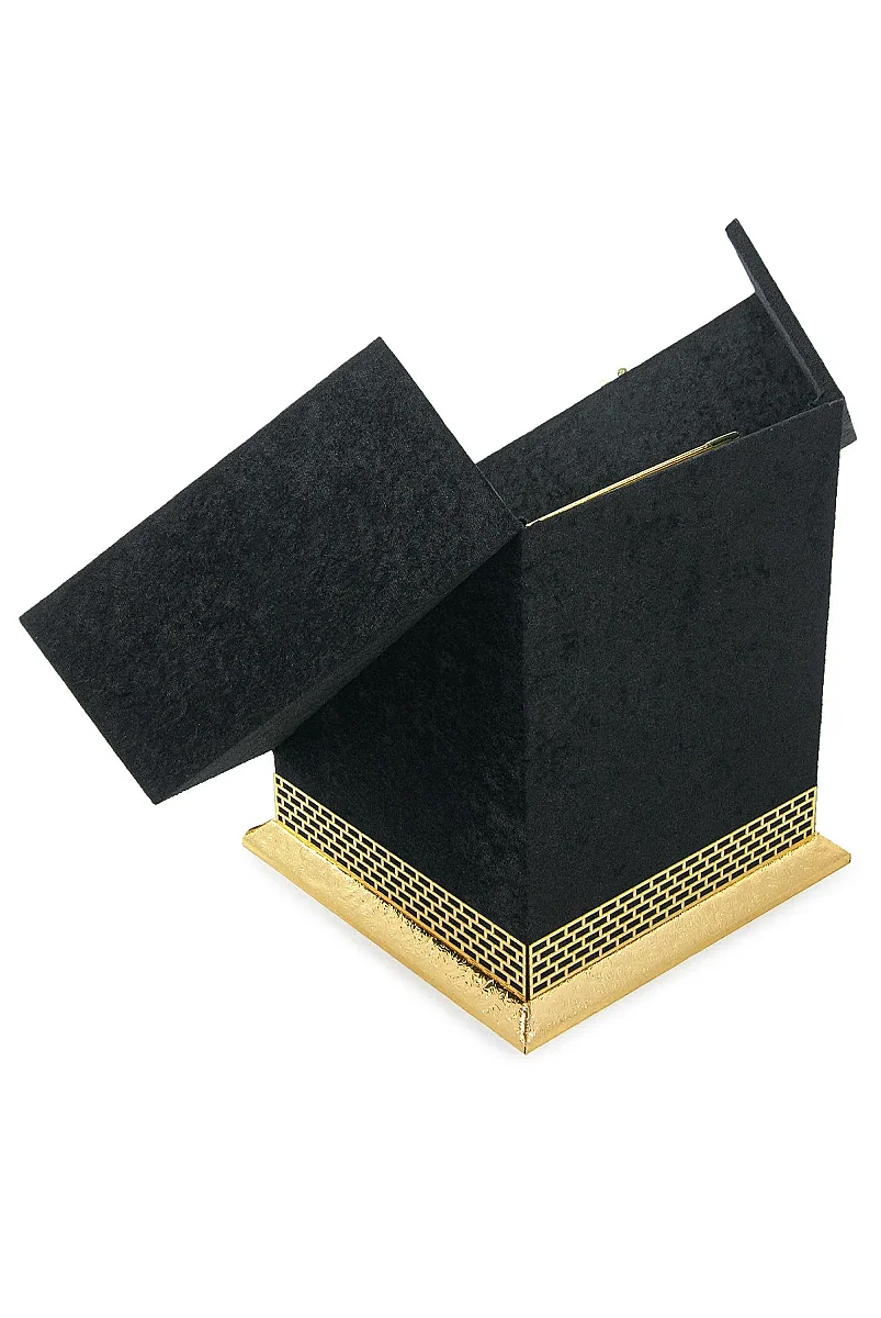 Kabe Tasarımlı Kutulu Gold Kuran Seti - Özel Sandıklı Hediyelik Kuranı Kerim - 5