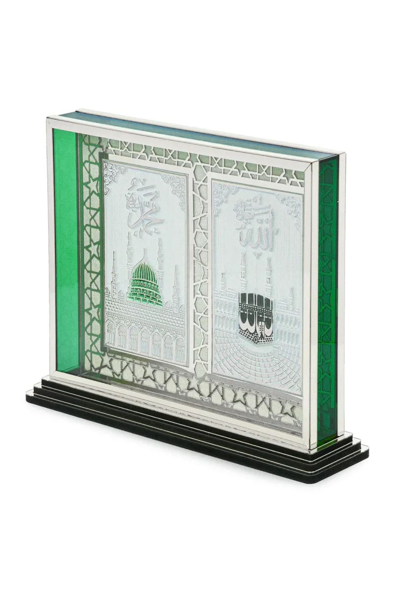 Kabe ve Ravza Motifli Masa Üstü Dekoratif Biblo - Gümüş - 5