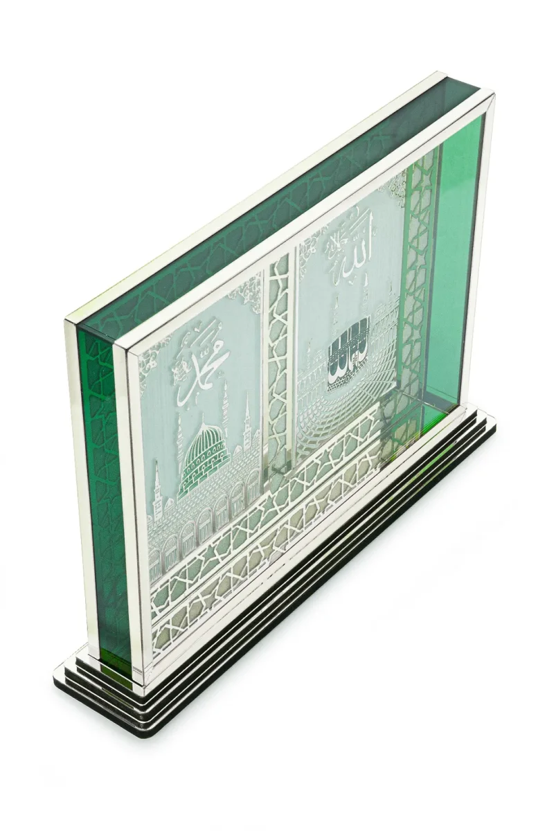 Kabe ve Ravza Motifli Masa Üstü Dekoratif Biblo - Gümüş - 6