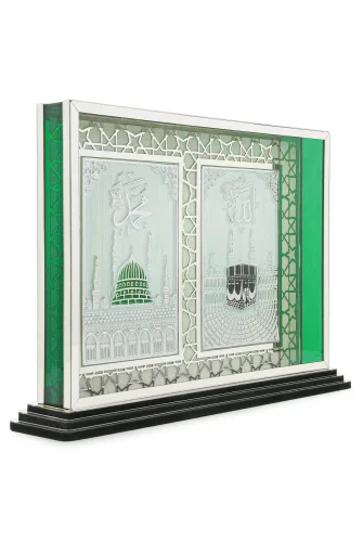 Kabe ve Ravza Motifli Masa Üstü Dekoratif Biblo - Gümüş - 7