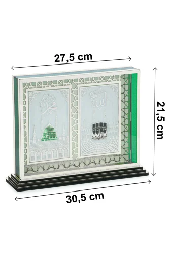 Kabe ve Ravza Motifli Masa Üstü Dekoratif Biblo - Gümüş - 8