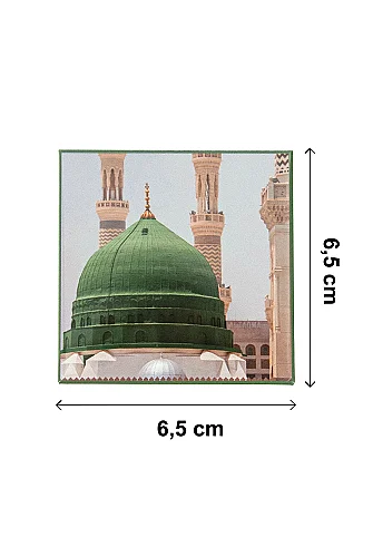 Kabe ve Ravza Temalı Magnet 2’li Set – Umre Hediyelik Buzdolabı Magneti 6.5x6.5 cm - 4